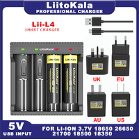 New LiitoKala Lii-L4 3.7V 18650 Rechargeable Battery Charger For 18500 18650 26650 21700 Batteries.