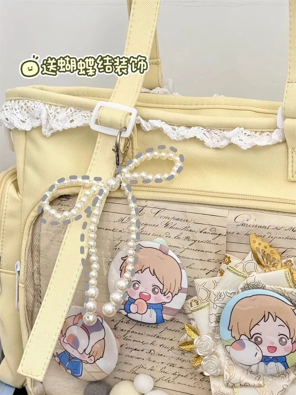 Japanische Ins Mädchen Weiche Mädchen Umhängetasche Y2K JK Uniformen Transparent Ulzzang Ita Tasche Student Pendeln Einkaufstasche – Detail 6