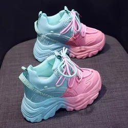 Spring Autumn New Luxury Women Sneakers Thick soled Tall Fashion Casual Shoes Comfortable Soft soled Breathable Running Sneakers