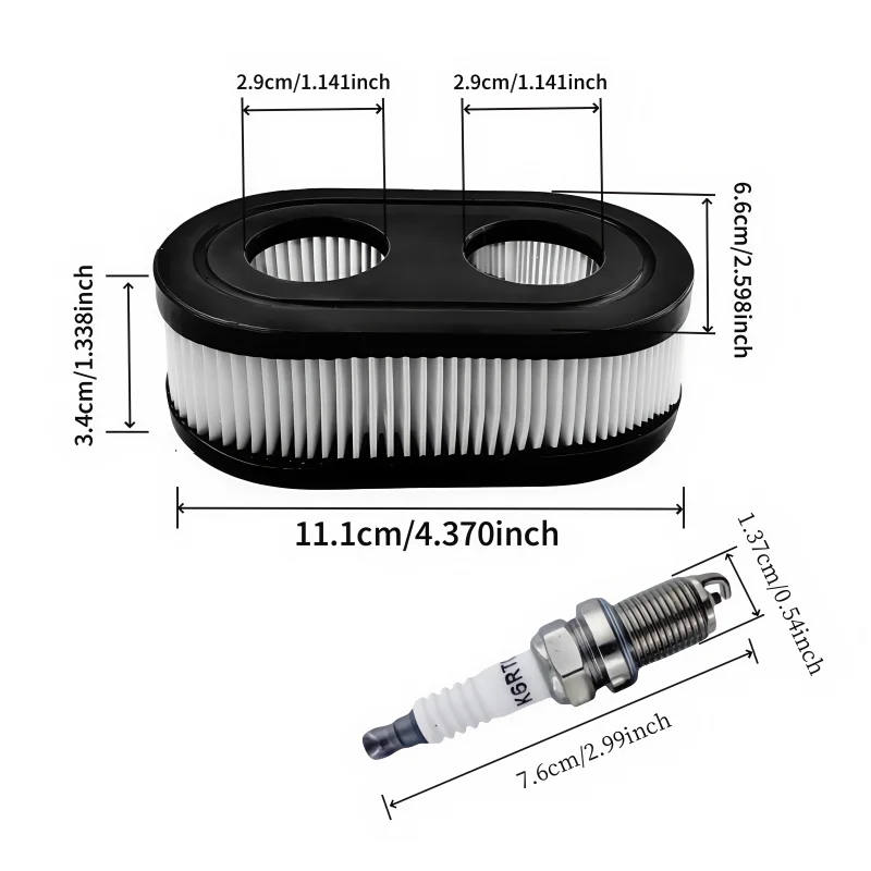 594575 Air Filter Cover, Air Filter Lawnmower, Spark Plug K6RTC, Compatible with Briggs & Stratton 650EXI 675EXI 675IS Lawnmower