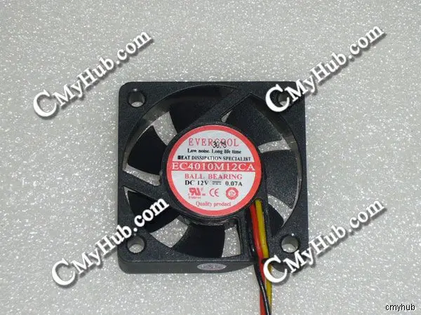 For EVERCOOL EC4010M12CA DC12V 0.07A 4010 4CM 40MM 40X40X10MM 3pin Cooling Fan EC4010M12CA