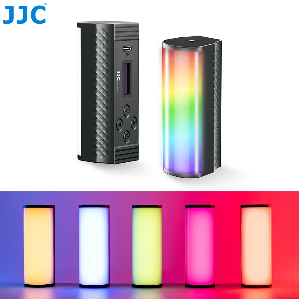 JJC Magnetic Handheld RGB LED Light Composable Photography Video Tube Stick with 1/4 Threads for Vlog Shooting &Live Streaming