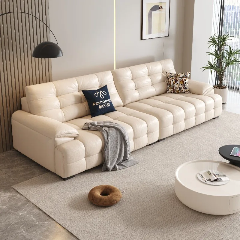 Wholesale Genuine Brown Leather Sofa Italian Sofa 2 Seater Comfortable Couches Luxury Living Room Sofa