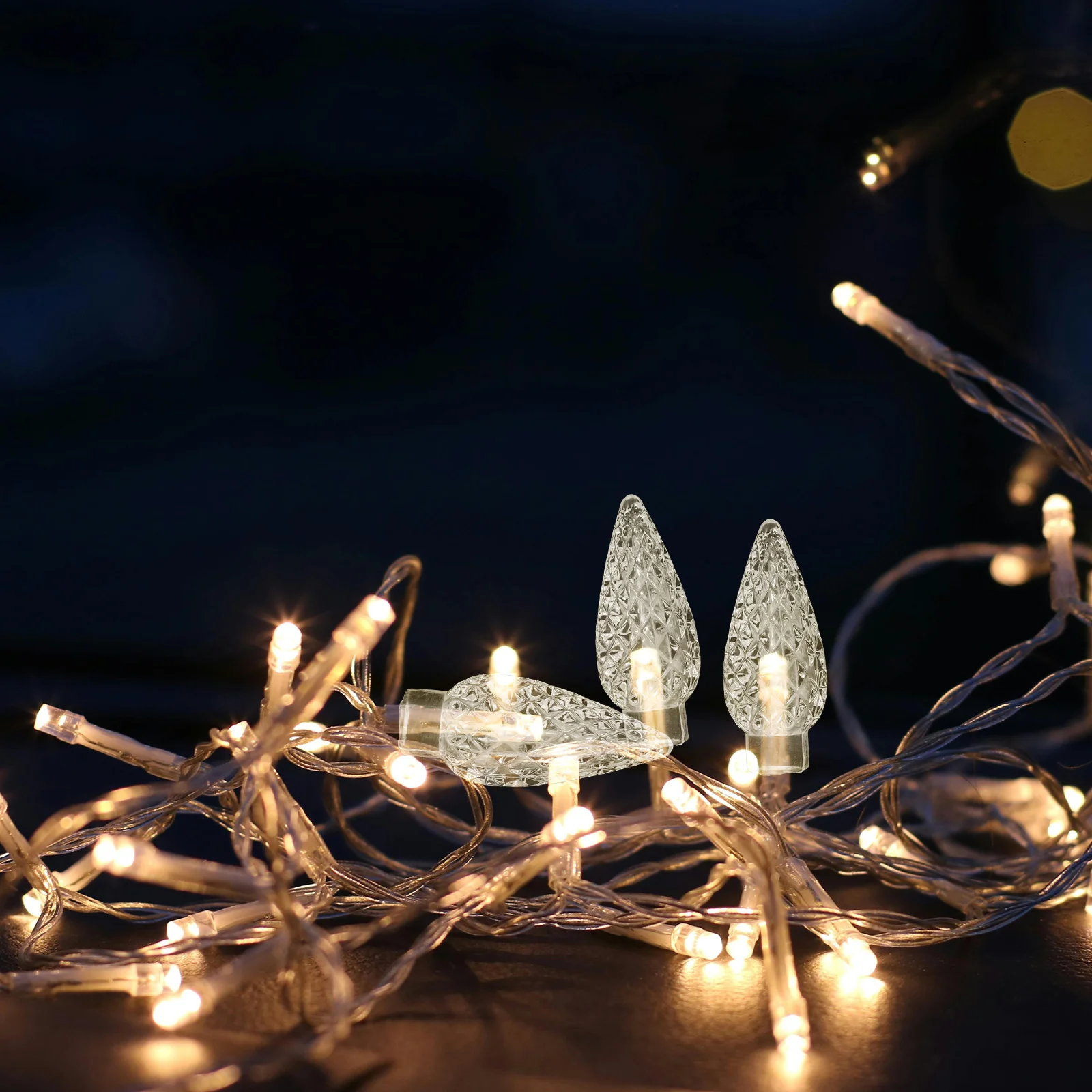 100 Pcs Lampshade Bulb Cover Christmas Tree Ball Light Covers Replacement Decorative Plastic