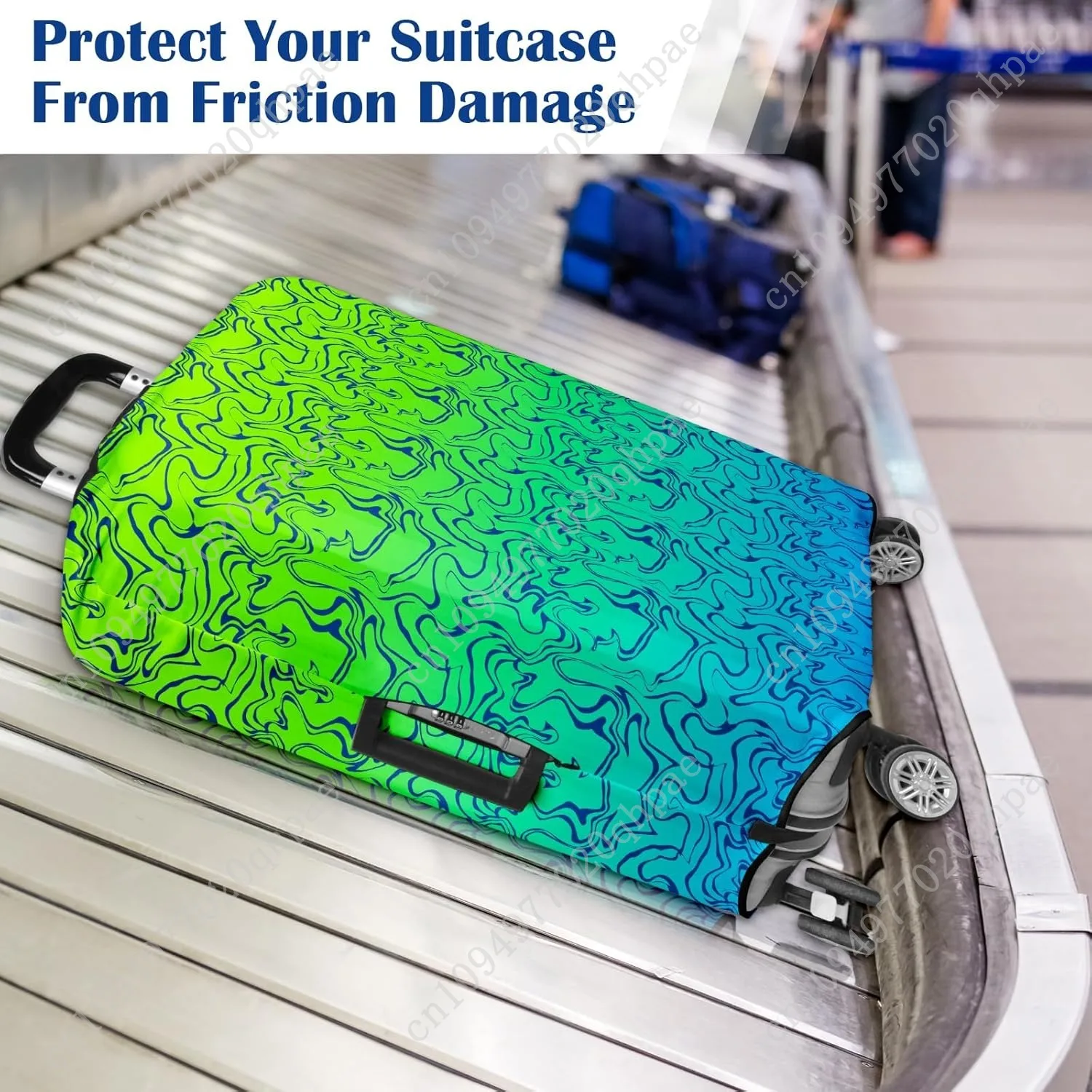 أغطية الأمتعة لحقيبة السفر المرنة، أغطية حماية الأمتعة المضادة للخدش، تناسب مقاس 18-20 بوصة باللون الأخضر