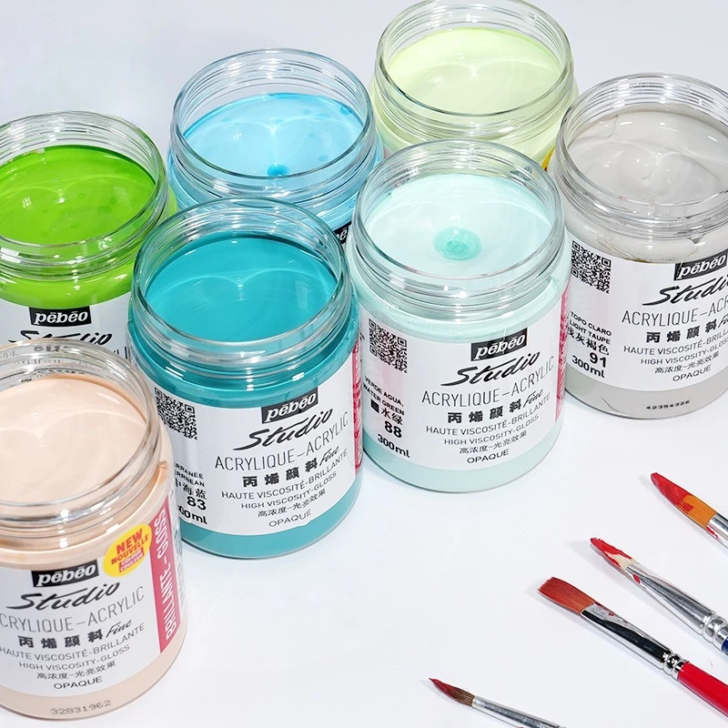 Pebeo Bright Acrylic Paint 300ml Art Exam Joint Exam DIY Waterproof Non Fading Student Artist Hand Drawn Painting Art Supplies
