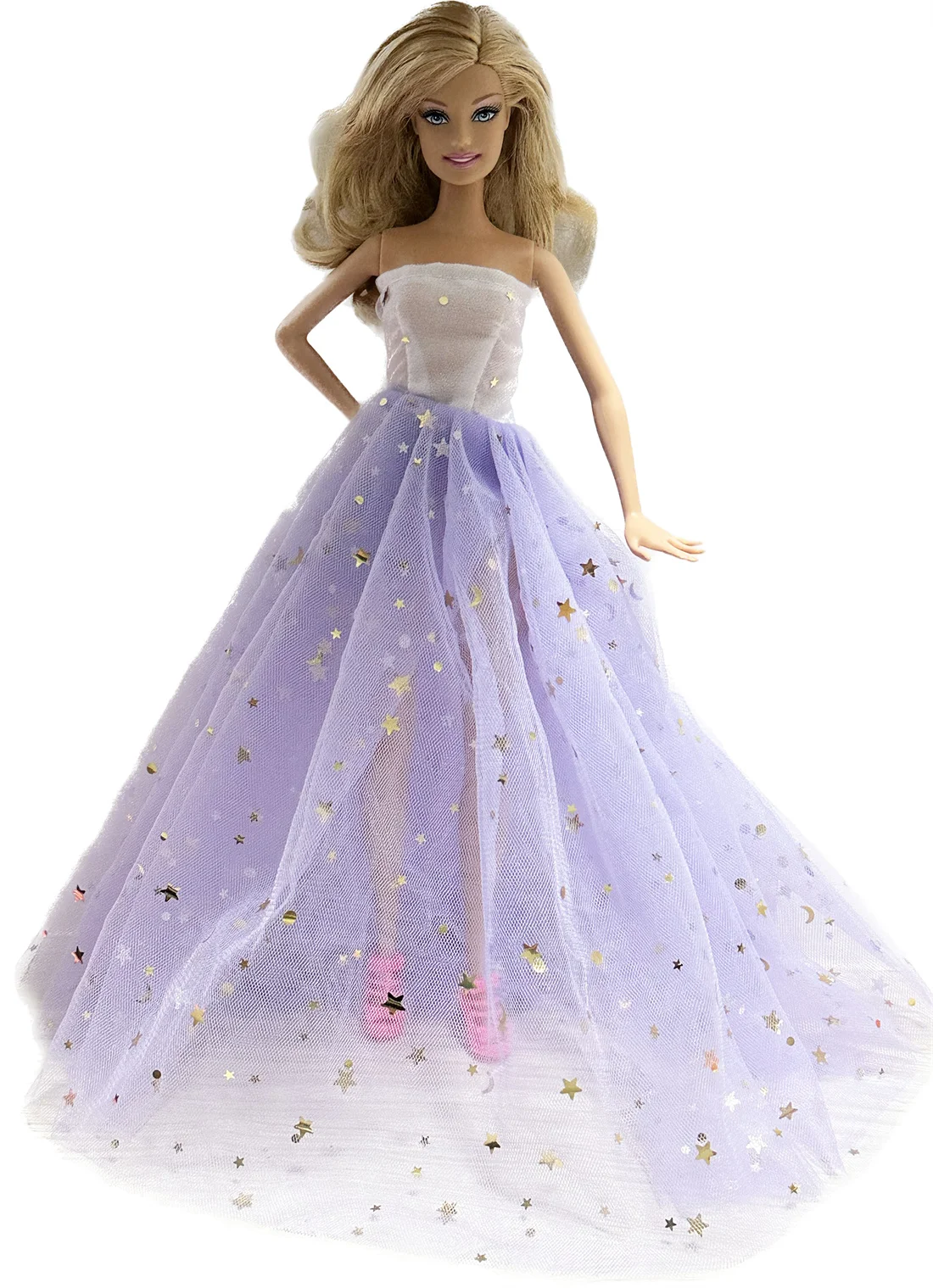 1 Juego de accesorios de muñeca de tela, vestido de princesa + zapatos para muñeca Barbie de 30cm y 11 pulgadas, regalo de cumpleaños para niños o