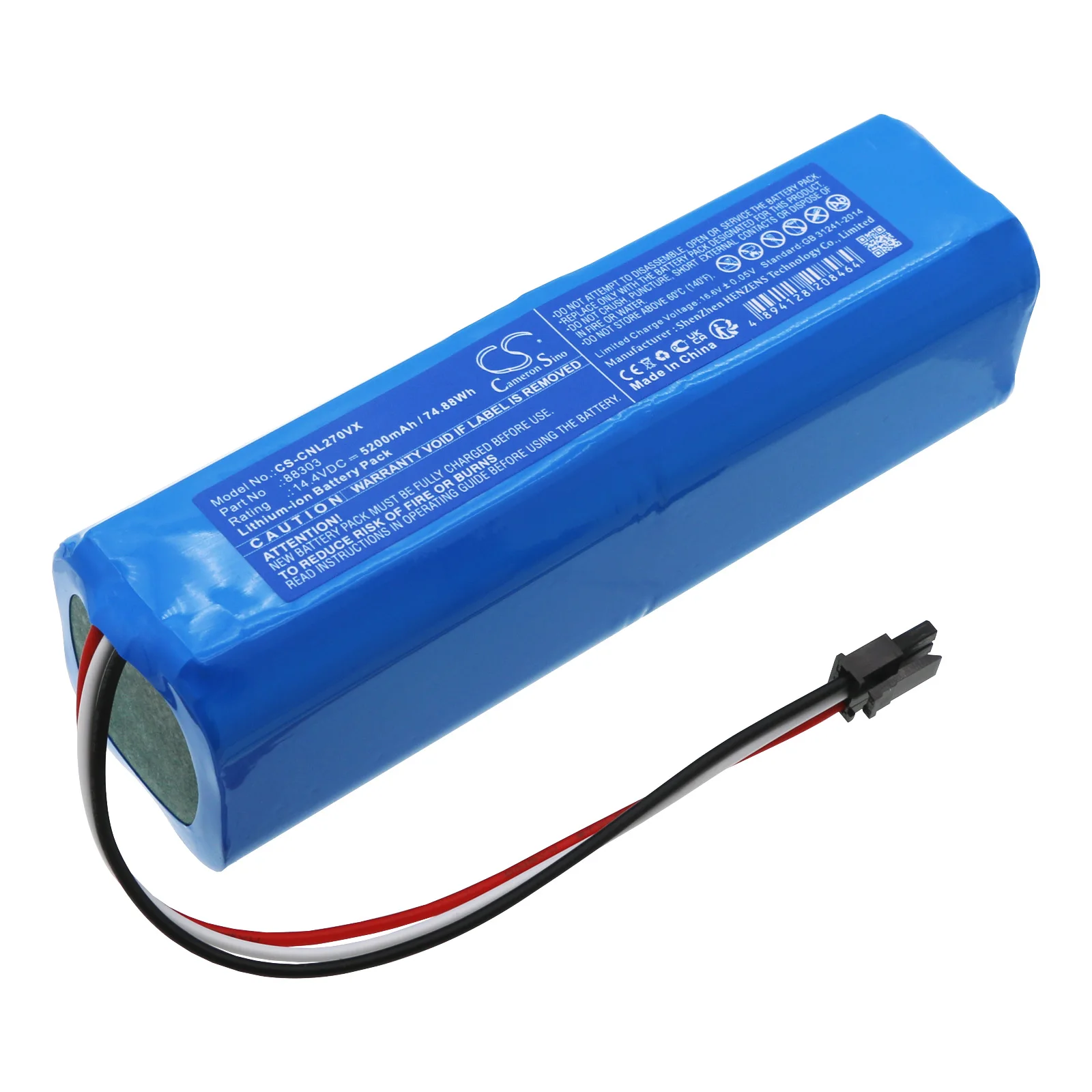 CS Replacement Battery For Ikohs Create Netbot LS23+,Netbot LS27,Netbot S27 88303,88303 5200mAh / 74.88Wh Vacuum