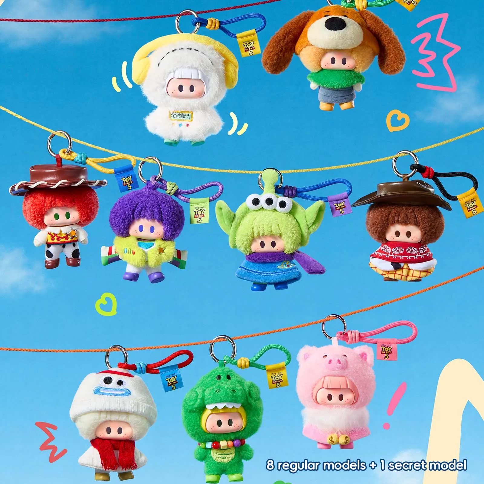 MINISO YOYO Disney Toy Story 5 Blind Box Plush Keychain Bag Charm Pendant Vinyl Plush Figure Mystery Box Collectible Gift