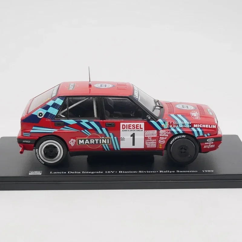 다이캐스트 IXO 1:24 체중계 란시아 델타 통합 16V WRC 1989 랠리 자동차 합금 모델, 소장용 장난감 선물 기념품 전시