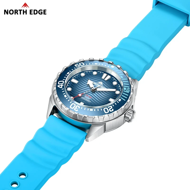 

NORTH EDGE 2025 New TRITON Solar Powered Dive Watch Men Luxury Quartz Watches For Men 316L Stainless Steel Case Waterproof 300M