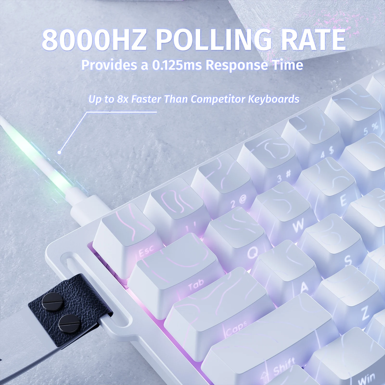 ATTACK SHARK X68 HE 60% Wired 8KHz Magnetic Keyboard With 0.01mm RT Accuracy 0.125ms Low Latency RGB Customization for Esport