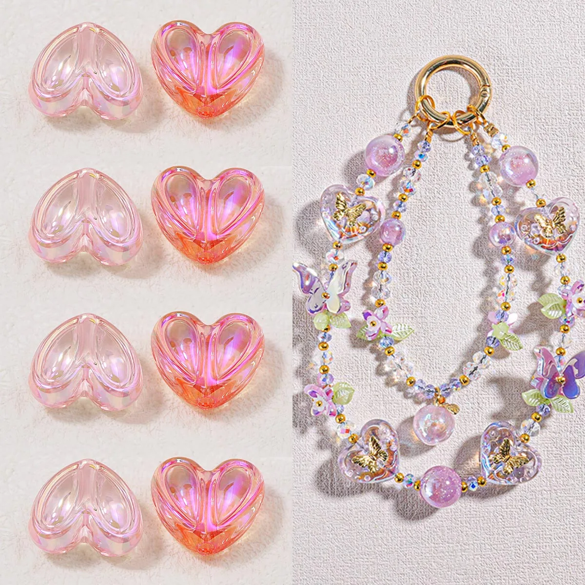 

10/20/30Pcs 16MM Mix Color Acrylic Rabbit Ear Beads Transparent Beads for Making Bracelet Handmade DIY Accessories Wholesale