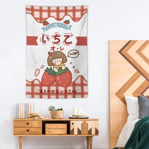 Small Tapestry 2024 Background Cloth Ins Desk Calendar Wall Hanging Student Girl Room Cute Cartoon Hanger Tapestries Decor 태피스트리