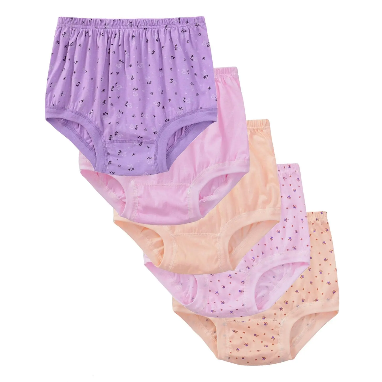

5Pcs Seniors Women Underwear 100% Cotton Briefs For Medium Elderly Ladies Plus Size Panties Full Coverage Panty
