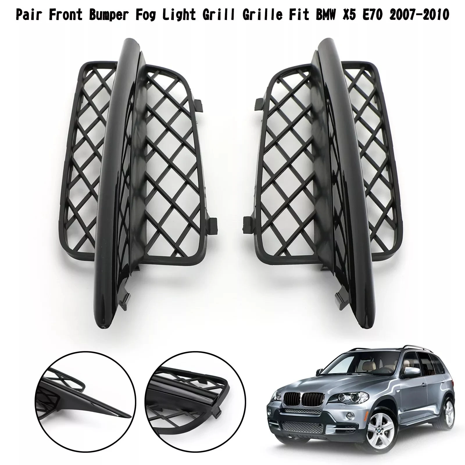 for 2007-2010 E70 BMW X5 Front Bumper Grilles Lower Grille Covers Honeycomb Car Modification 51117159593 51117159594 Auto