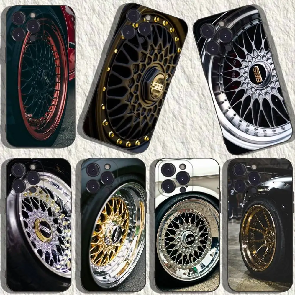 

Bbs-S car wheels Phone Case For iPhone 16,15,14,13,12,11 Plus,Pro Max,XS,X,XR,SE,Mini,8,7,Soft Silicone Black Cover