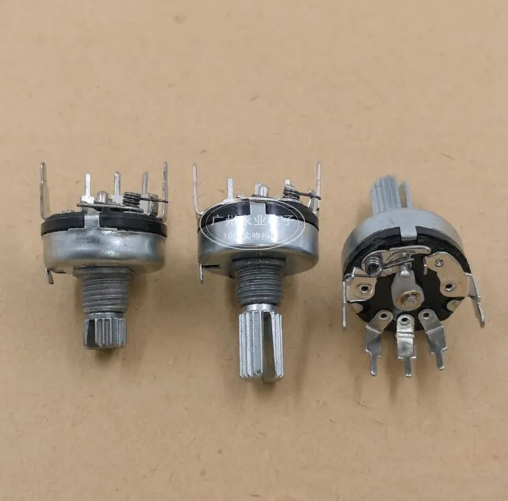 5 Piece RV17 B1K B10K B50K Mono Potentiometer With Switch Vertical 5 Feet Audio Rotation Tuning Speed Potentiometer