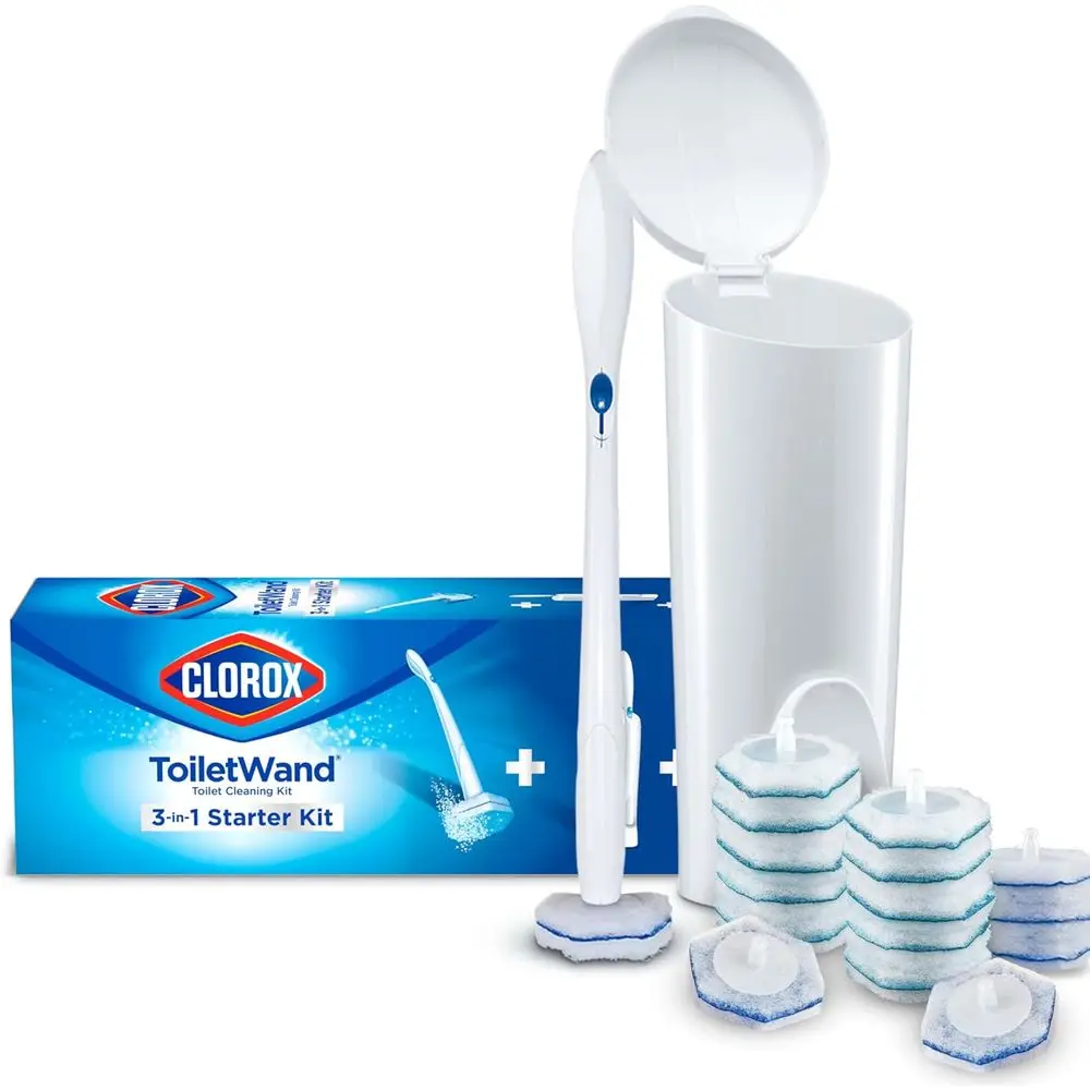 

ToiletWand Disposable Toilet Cleaning System, Spring Cleaning ential, ToiletWand, Storage Caddy, and 16 Disinecting ToiletWand S