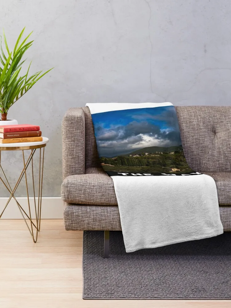 Photo of scattered clouds over countryside landscape Throw Blanket Luxury St anime Blankets