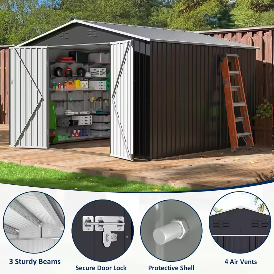 10x10 FT Outdoor Metal Storage Shed image
