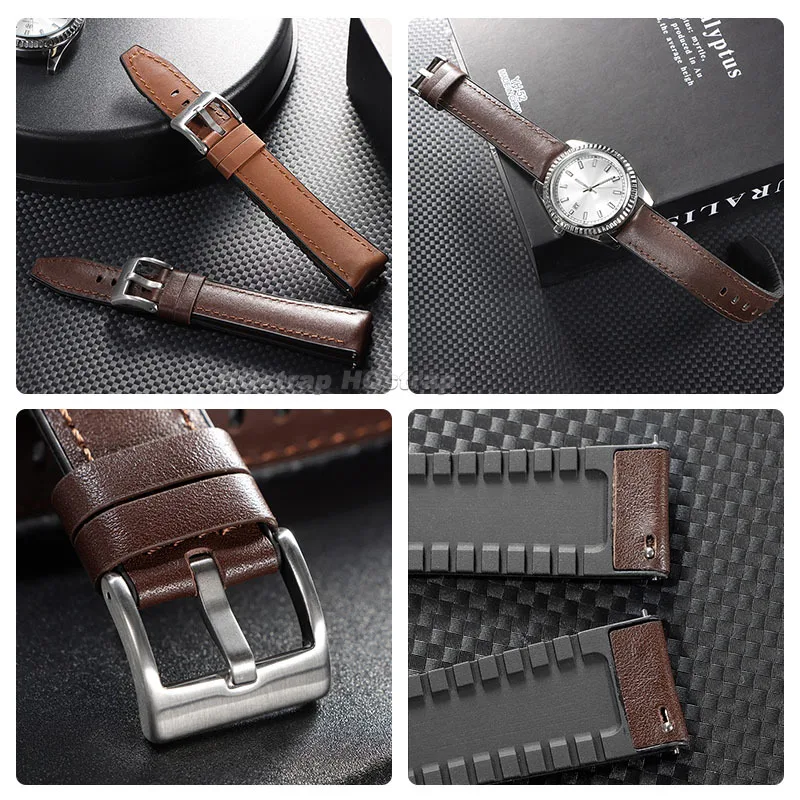 Ремешок из натуральной кожи 20 мм 22 мм для Seiko, винтажный ремешок для часов из воловьей кожи, быстросъемный универсальный сменный браслет, спортивный браслет