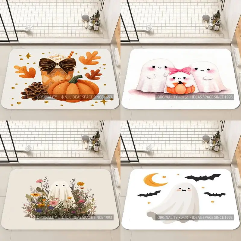 

Милый мультяшный коврик-призрак, украшение для гостиной, домашний диван, нескользящий ковер, кабинет, спальня, татами, детский мягкий напольный коврик