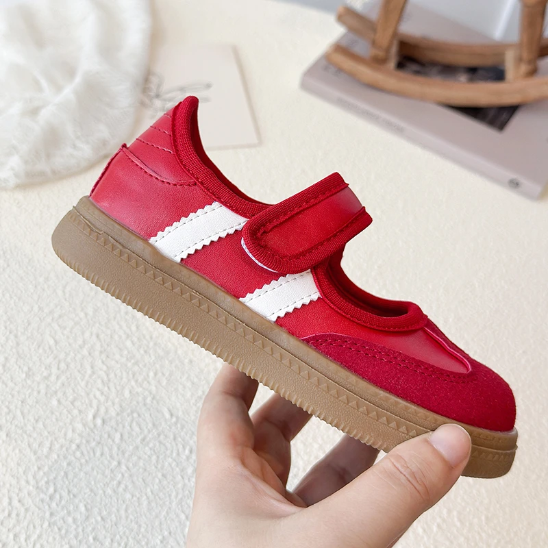 Spring Autumn Kids Retro Mary Jane Sneakers for Toddler Girls Non-Slip Sole Breathable Lightweight Shoes for Indoor Outdoor