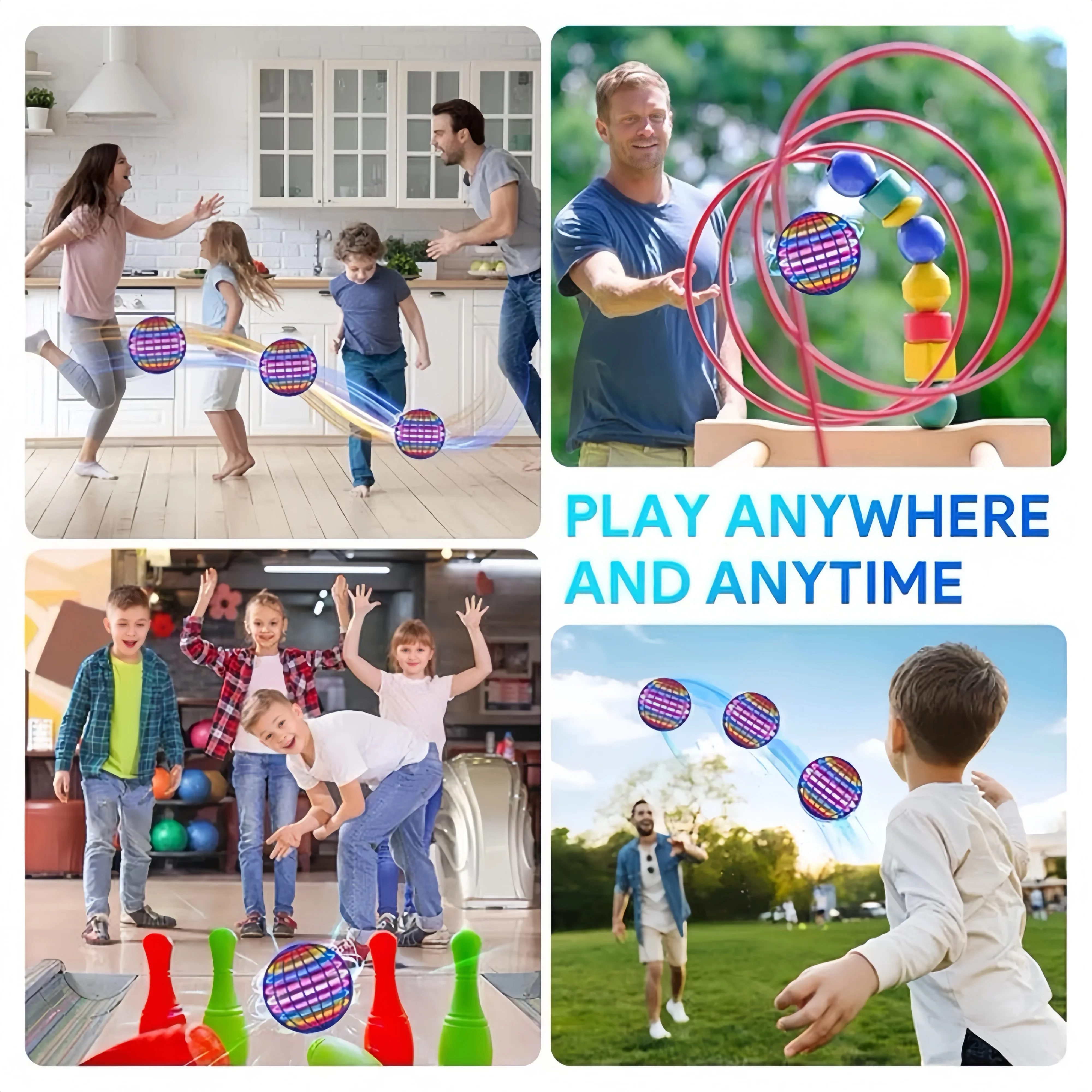 Flying Ball Magic Boomerang avec lumières LED pour enfants, Flyorb, Drone Hover Ball, Fly Nova Orb, Spinner Fidget Toys, Cadeau de famille