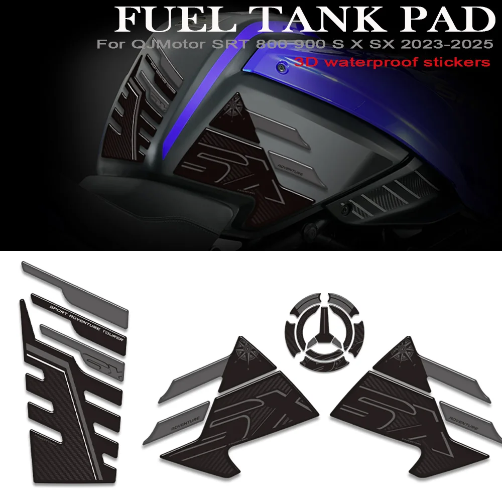 For SRT 800 900 S X SX 2023-2025 Motorcycle Tank Pad Kit 3D Epoxy Resin Fuel Tank Protector Stickers Motorcycle Accessories
