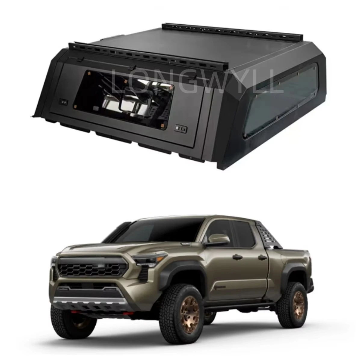 

Waterproof Anti-Rust Aluminum Pickup Truck Canopy for Tacoma 6ft Truck Bed Camper Shell Heavy-Duty Smart Locking