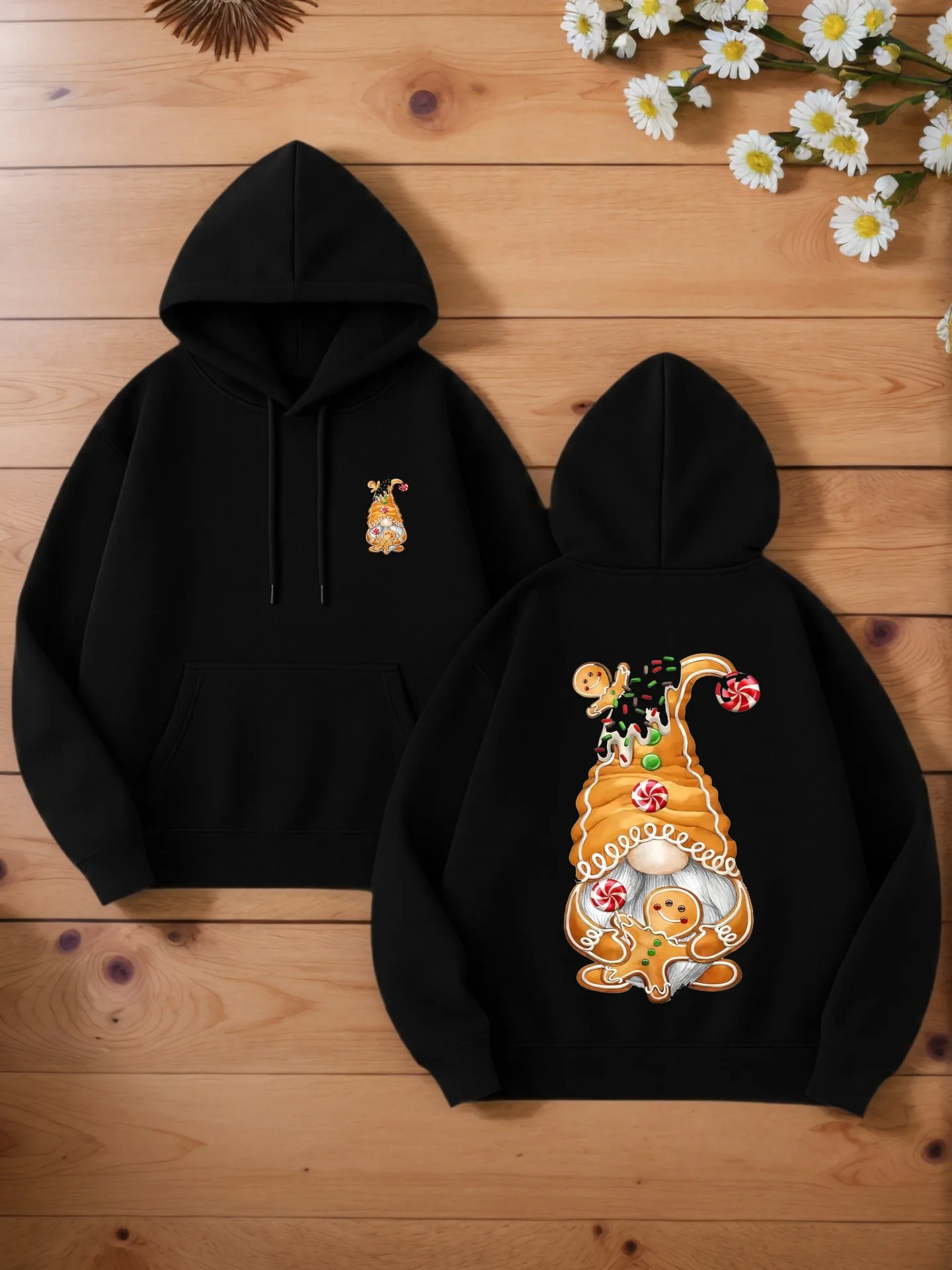 هوديي برسومات جرافيك للرجال، كارتون - صوف مطبوع - مبطن، نمط كاجوال للارتداء اليومي