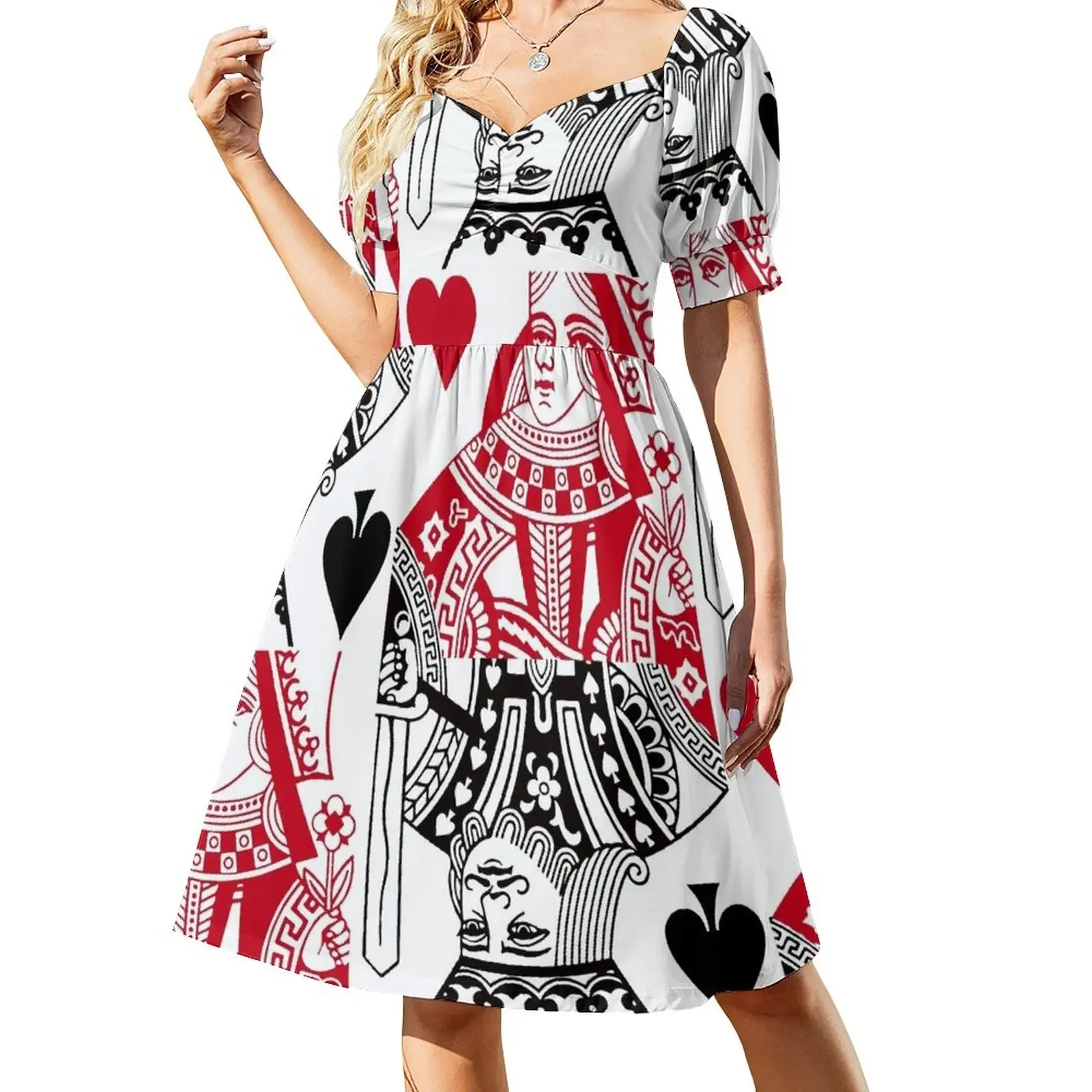 

Queen of Hearts & King of Spades Short-Sleeved Dress prom dresses summer dress woman 2025