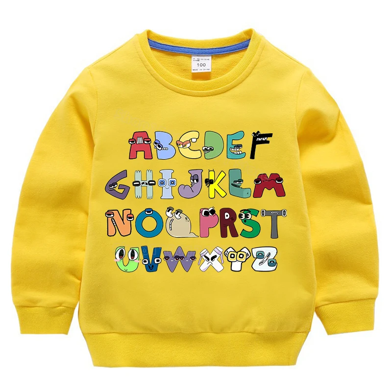 Alfabet Overlevering Kleding Voor Kinderen Letterprint Sweatshirt Schattige Anime Kleding Herfst En Winter Tops Jongens Meisjes Trendy Truien