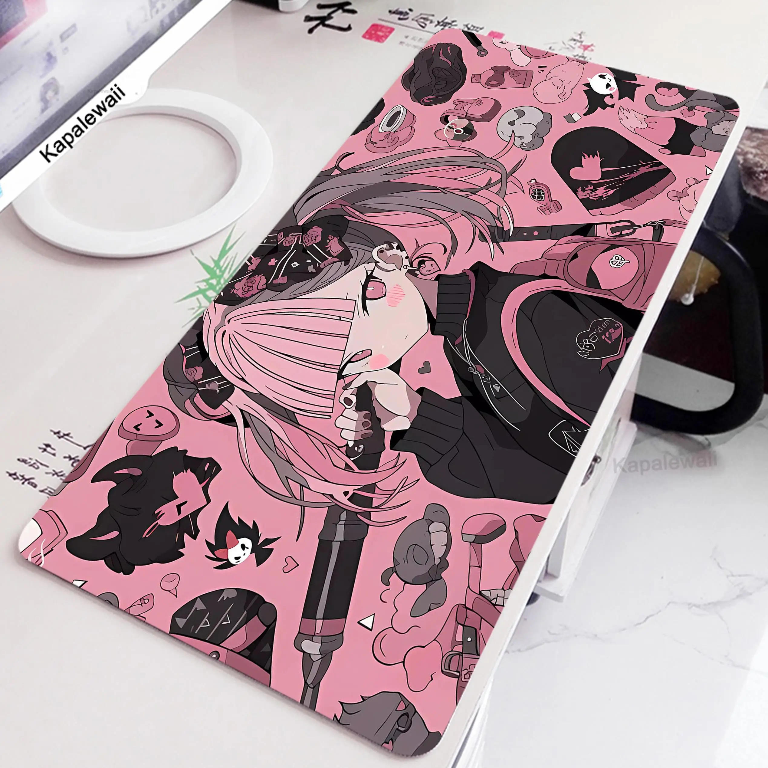 Tapis de souris Anime Gaming Anime Girl, tapis de souris média, tapis en caoutchouc non ald Kawaii, grands polymères de bureau, tapis de clavier de bureau