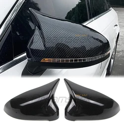 Side Mirror Carbon Fiber Style Cover For Audi A4 B9 Quattro Sline A5 S5 RS5 2017 2018 2019 2020 2021 2022 2023 With Turn Signal