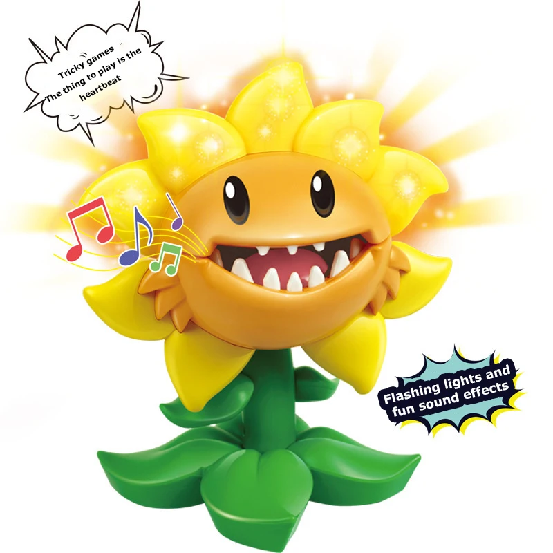 Plants vs Zombies 2 Tricky Toys Primal Sunflower Genuine Licensed Model Parent-child Interactive Toy Friends Party Game Kid Gift