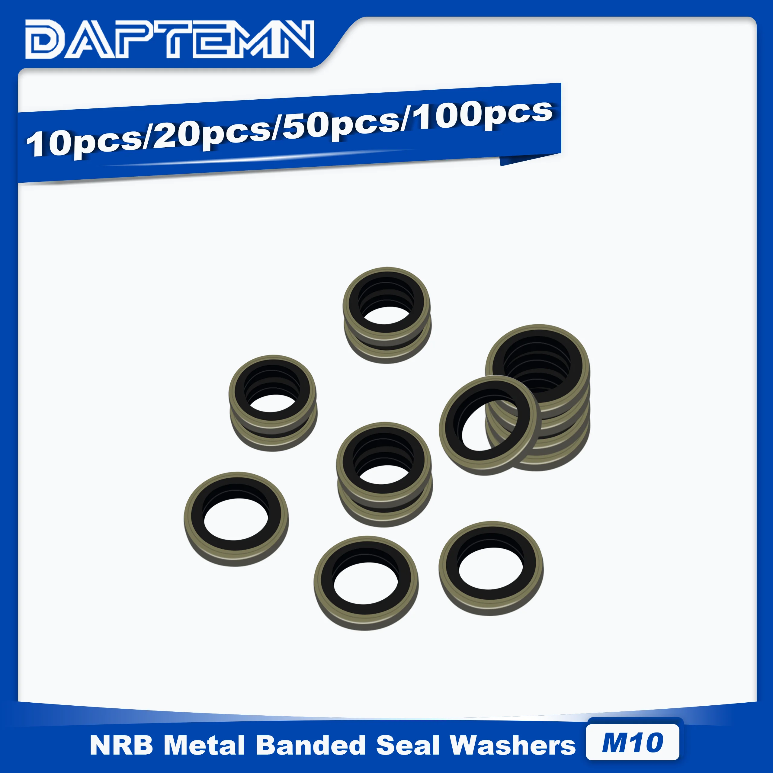 

Bonded Seal Washer, NBR Metric Metal Automotive Sealing Washers, M10 Self-Centred Sealing Rubber Gasket 10PCS 20PCS 50PCS 100PCS