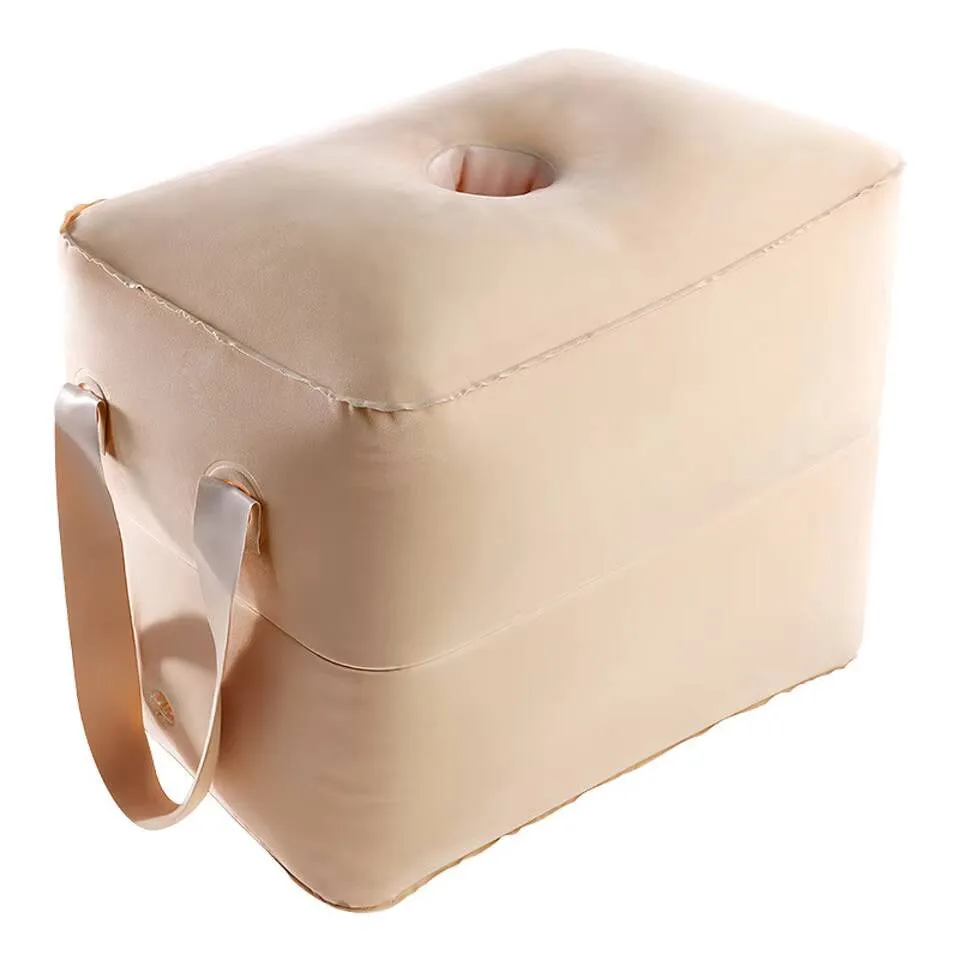 PVC Footrest Pillow Handle Auxiliary Resting Foot Pad Travel Waiting Seat Cushion Foldable Waterproof Fabric Portable Rest Home - view 5