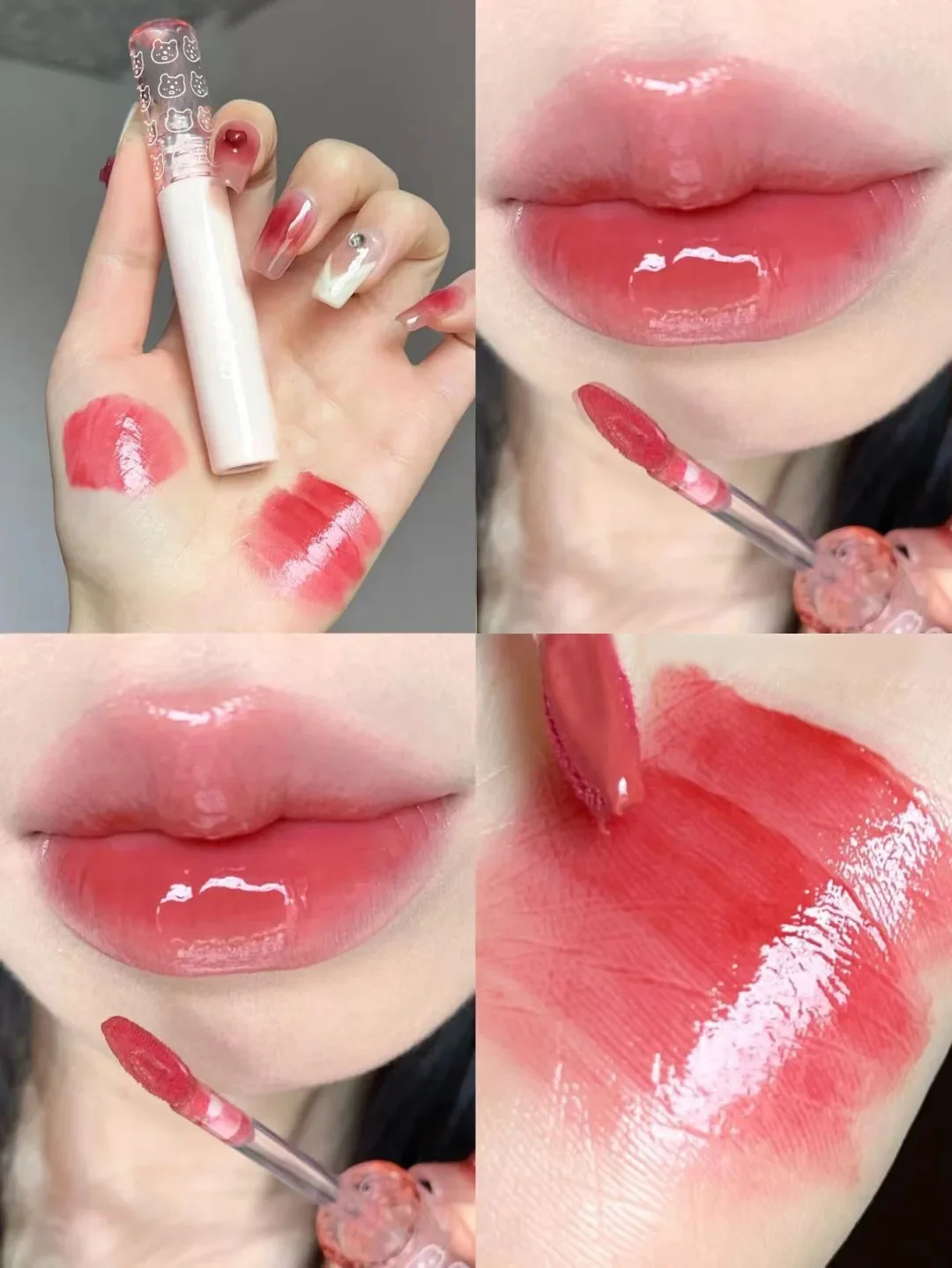 Cappuvini Bubble Lip Gloss Mirror Water Liquid Lipstick Moisturizing Lipgloss Long Lasting Sexy Lip Tint Makeup Korean Cosmetics