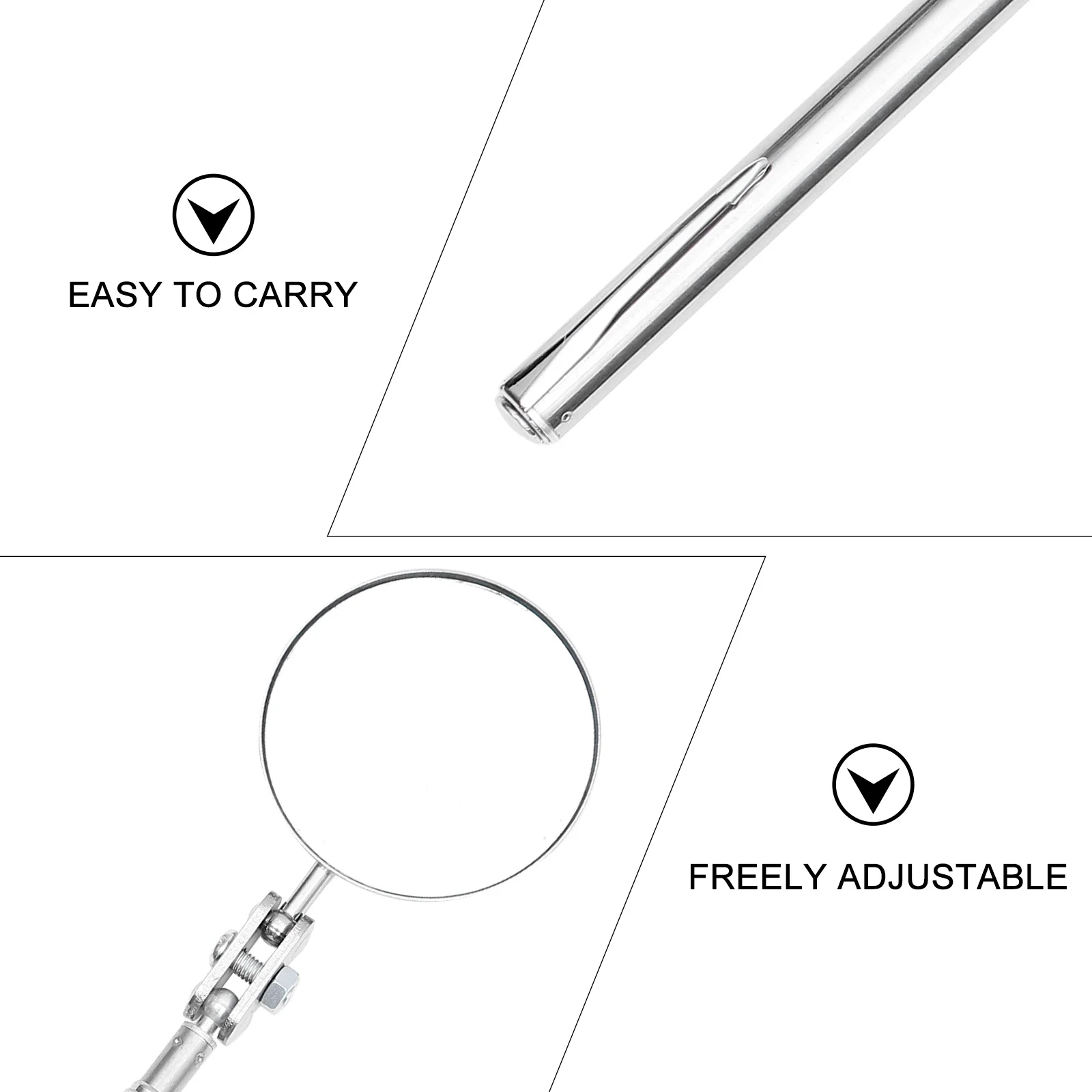 

2Pcs Adjustable Eyelash Mirror Anti-Slip Handle Foldable Lash Check Mirror Compact Lightweight Beauty Salon Tool Eyelash