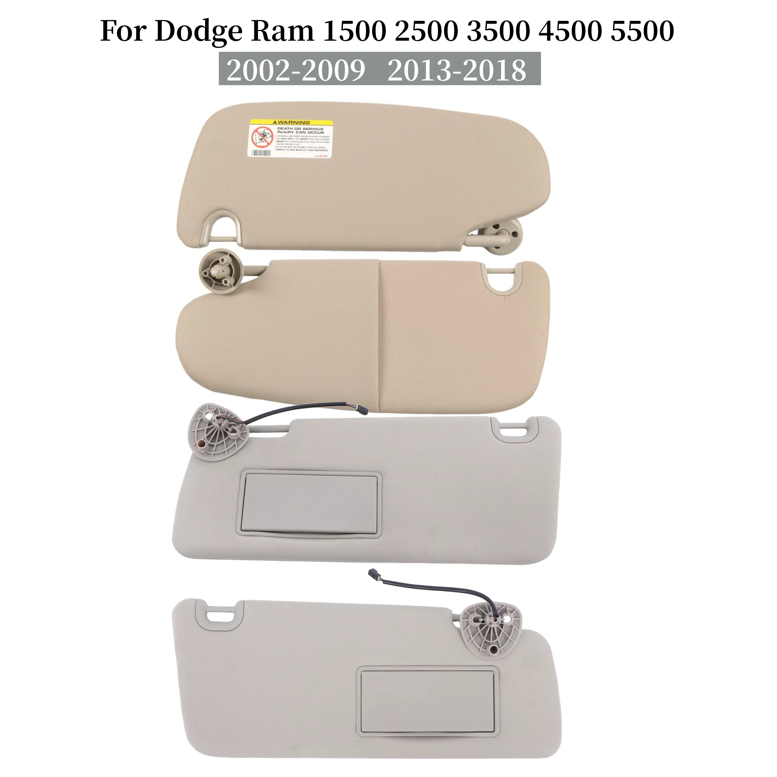 

Для Dodge Ram 1500 2500 3500 4500 5500 2002-2009 2013 2014 2015 2016-2018 Передний солнцезащитный козырек (панель) для водителя и пассажира