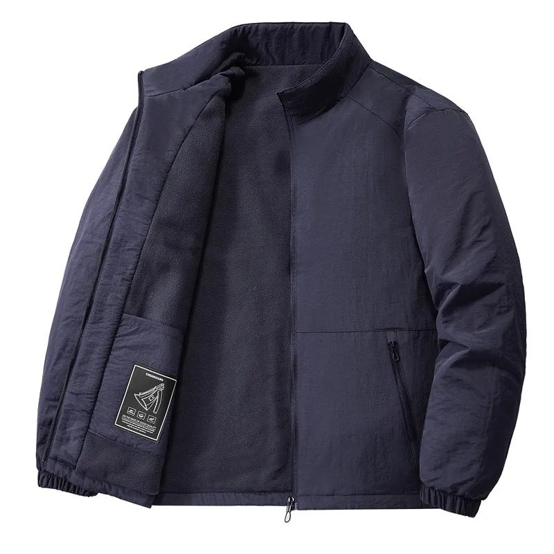Giacca in pile da uomo piumino spesso e caldo per l'autunno e l'inverno giacca da lavoro sportiva antivento da esterno abbigliamento casual da uomo