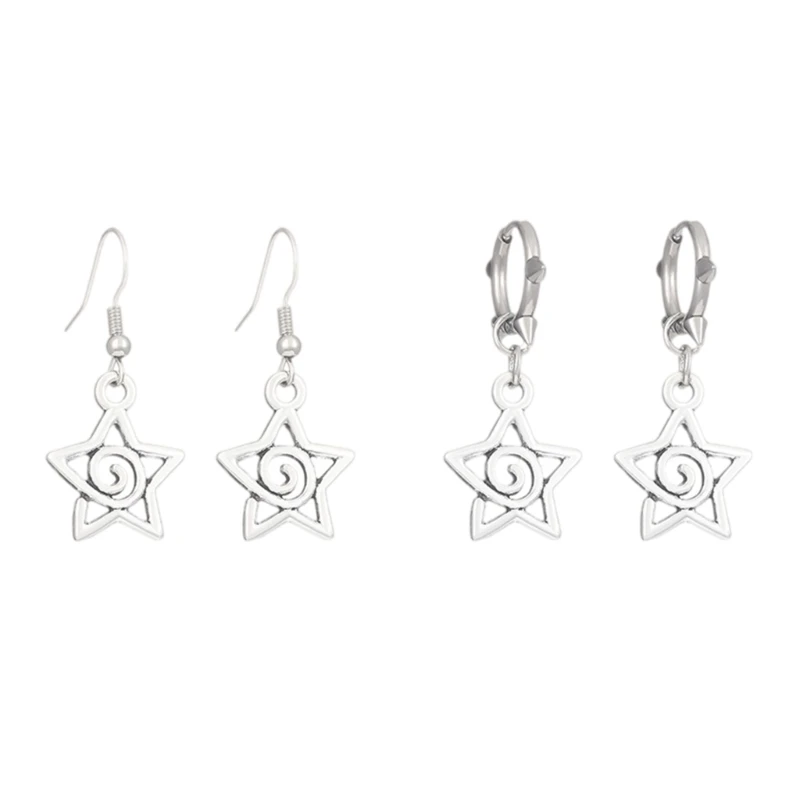 2023 New Eye Catching Star Earrings Fashion Hoop Drop Dangle Earring Metal Earrings Earwear Suitable for Any Occasion