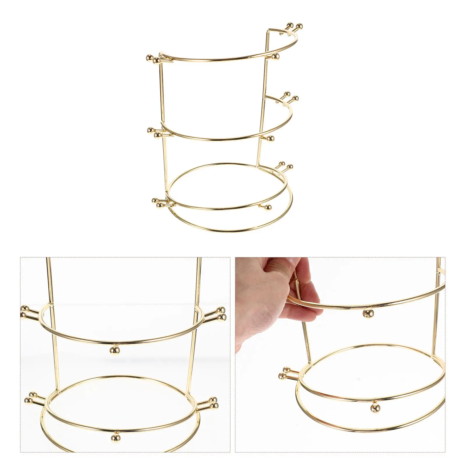 

Three-Tier Crown Display Rack Headband Storage Stand for Jewelry Necklaces Bracelets Alloy Display Organizer for Home Dressing