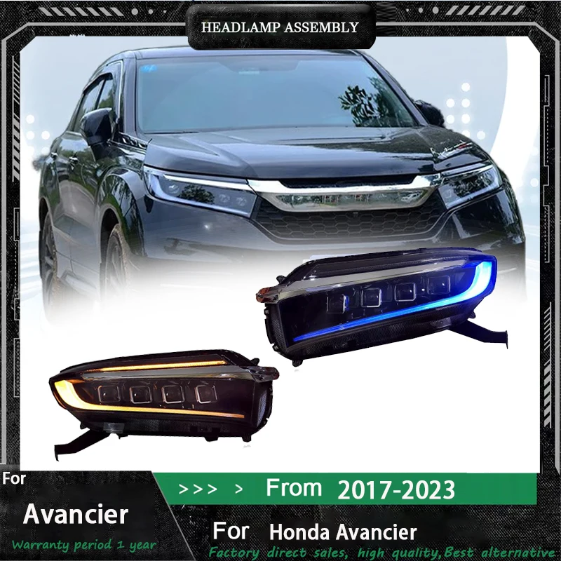 

Автомобильные фары для Honda Avancier 2017-2023 годов, полностью светодиодные автомобильные фары в сборе, обновленный проектор, 5 линз, аксессуары для передних фонарей