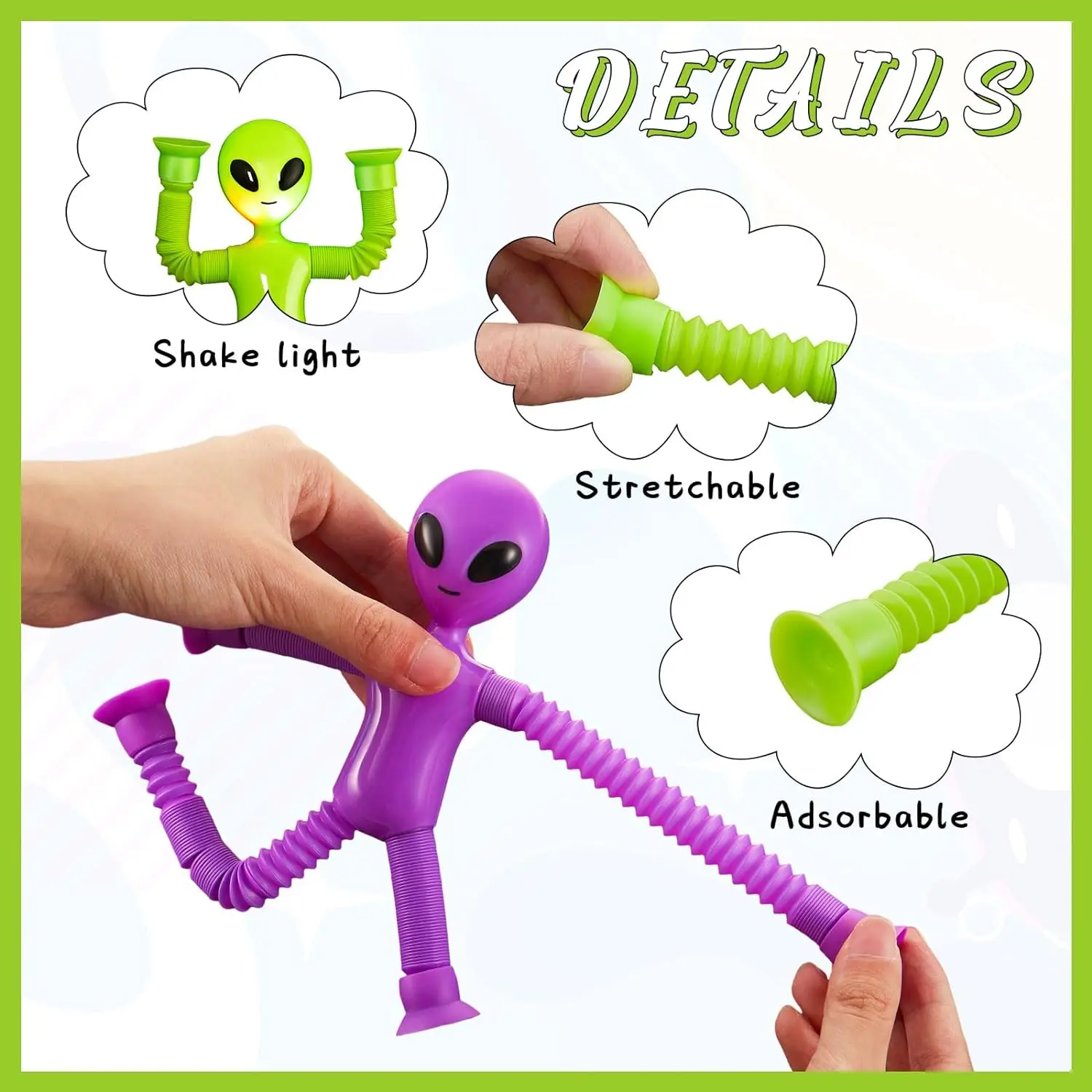 Cartoon  extraterrestrial versatile telescopic tube toy fun new and unique puzzle decompression stretching tube