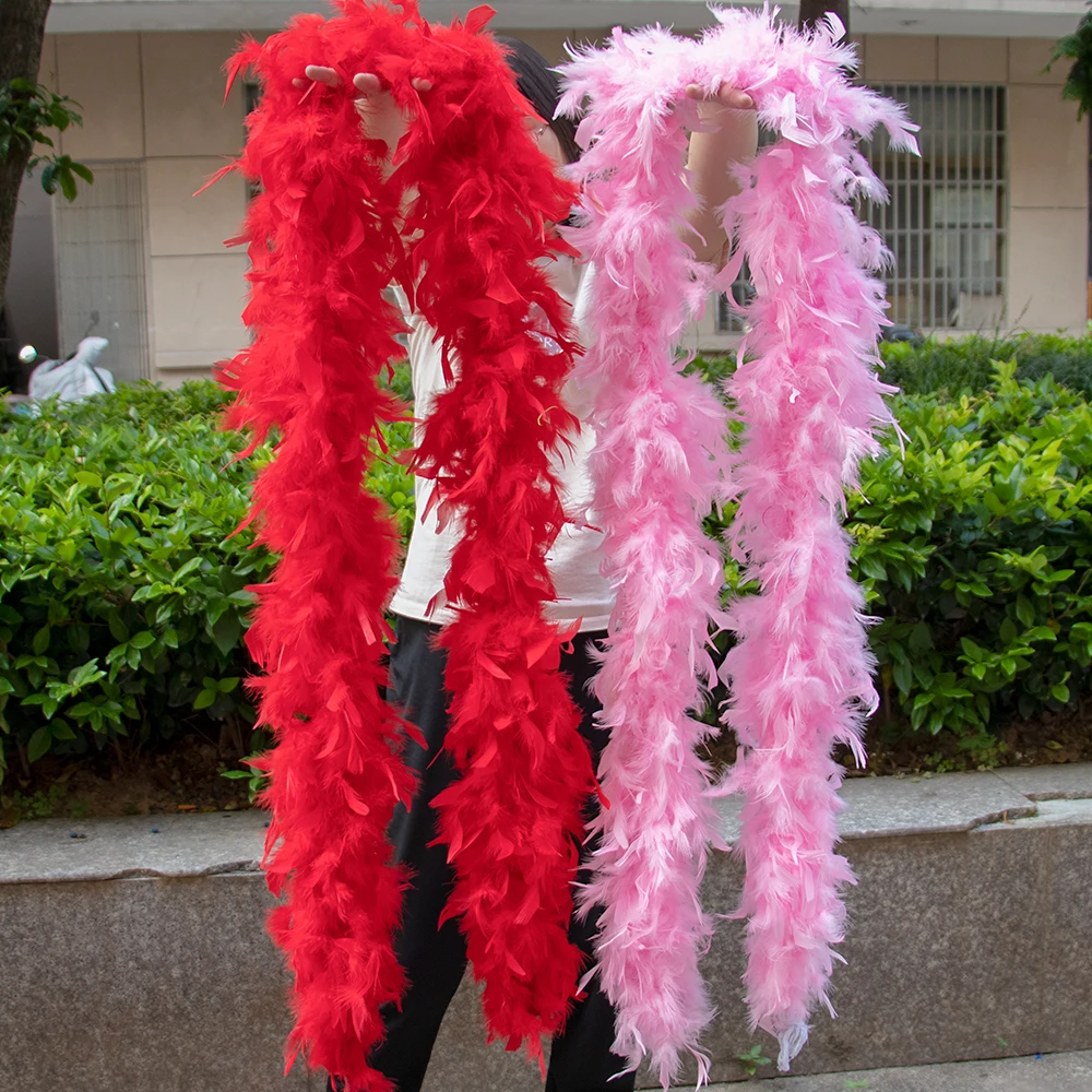 

2Yard 90g Fluffy Turkey Feather Boa Scarf for DIY Plume Crafts Wedding Party Carnival Halloween Christmas Decoration Black Shawl