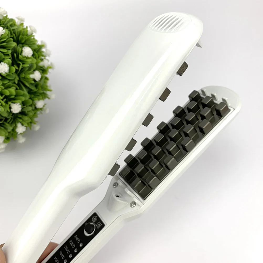

Electric Hair Straightener Dual Use White 110V Flat Iron Curling Tool For Home Salon Fast Heating Stable Temperature Hair