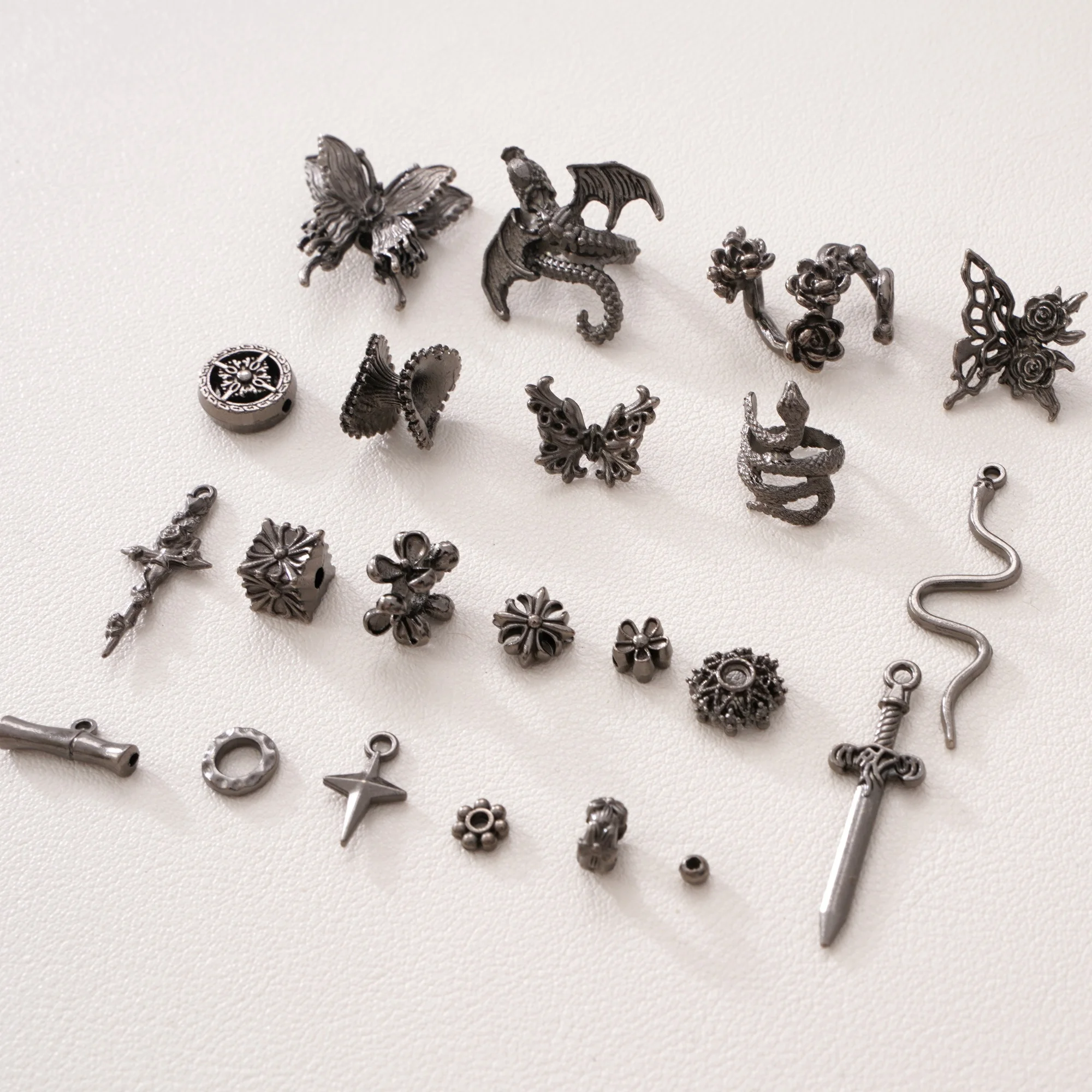 

Gunmetal Black Alloy Spacer Beads 3-100pcs Assorted Styles Metal Charm For Handmade DIY Jewelry Bracelets Earrings Necklace